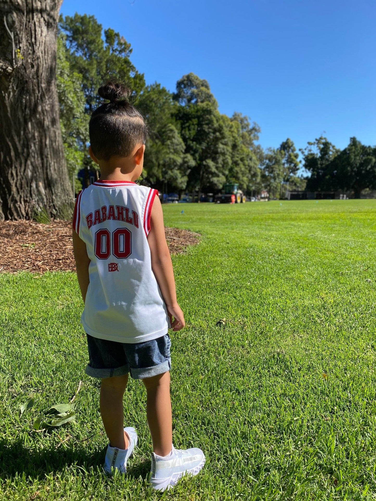 Basketball Tank White 00 Print - Babahlu Kids