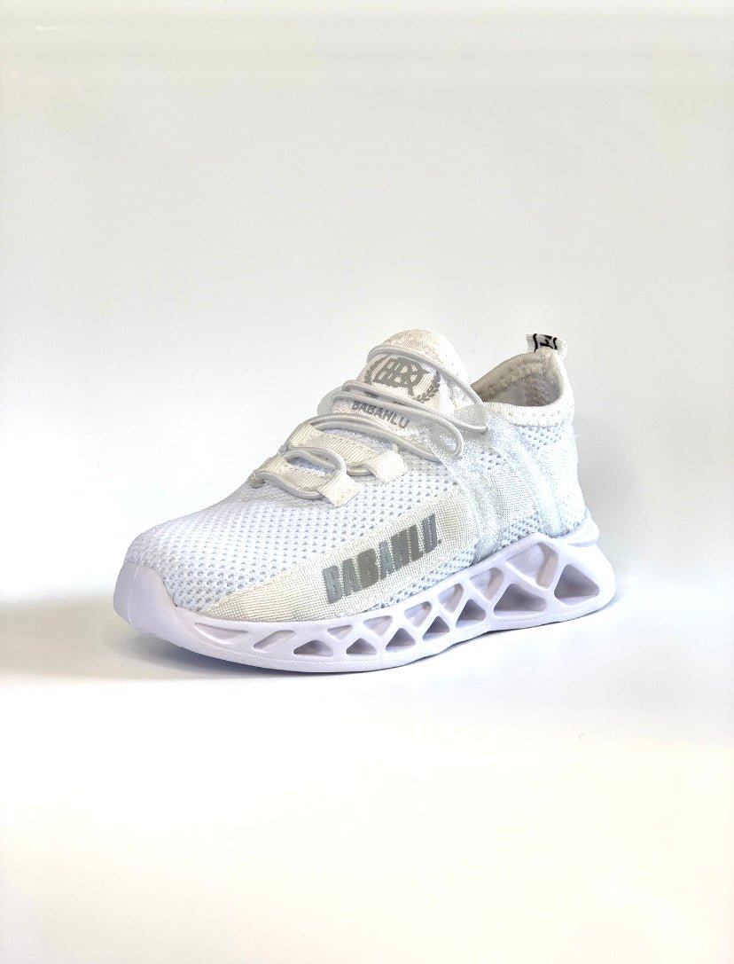 Fadeaway 1s White Sneakers - Babahlu Kids