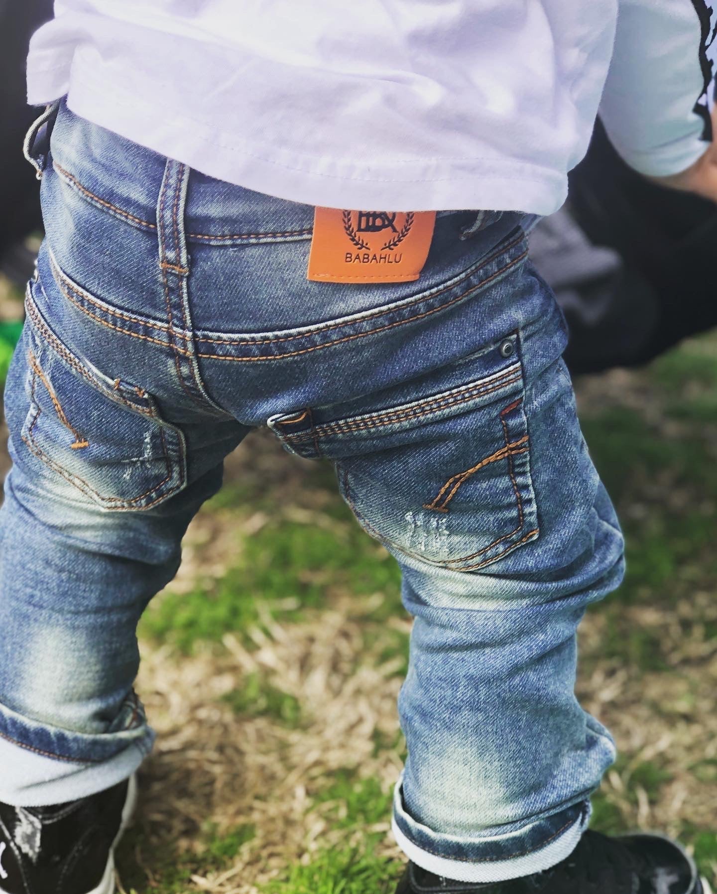 Harlow Blue Distressed Slim Fit Jeans - Babahlu Kids