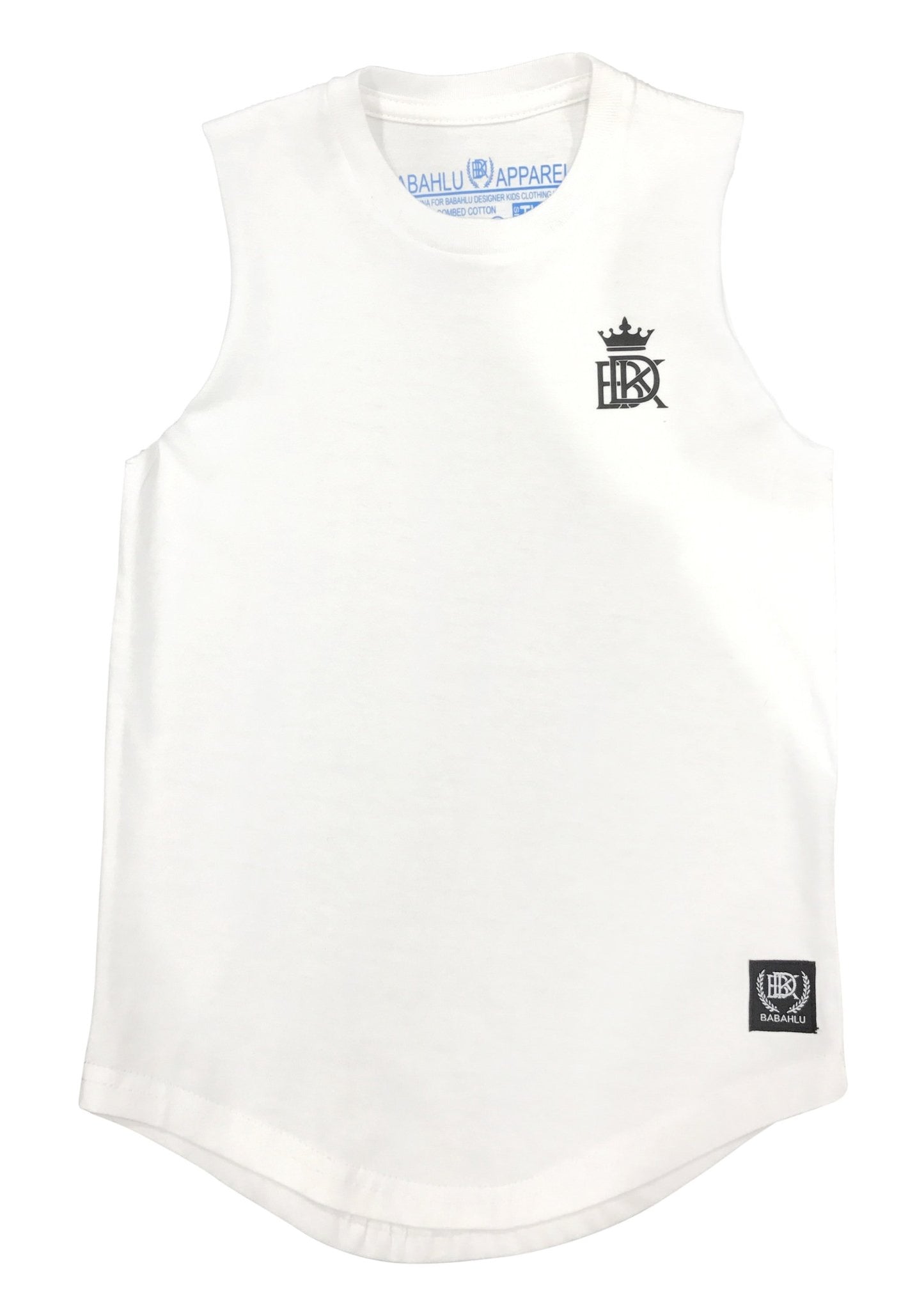 Muscle Tank "BDK URBAN" White - Babahlu Kids Streetwear - Vinyl Print T-shirts