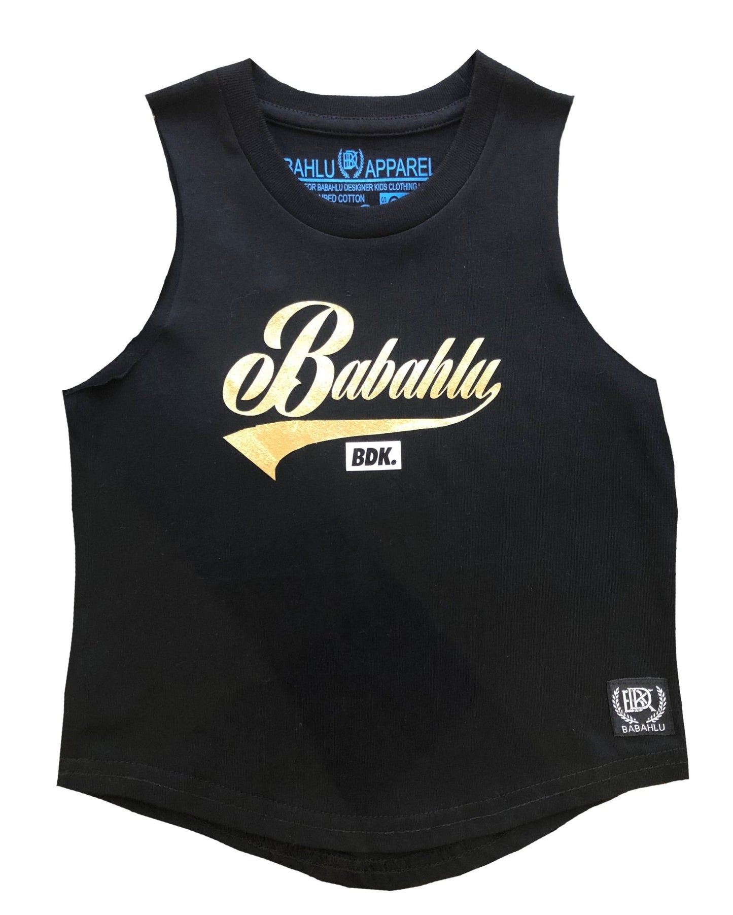 Muscle Tank Gold Babahlu Print - Babahlu Kids - Vinyl Print T-shirts