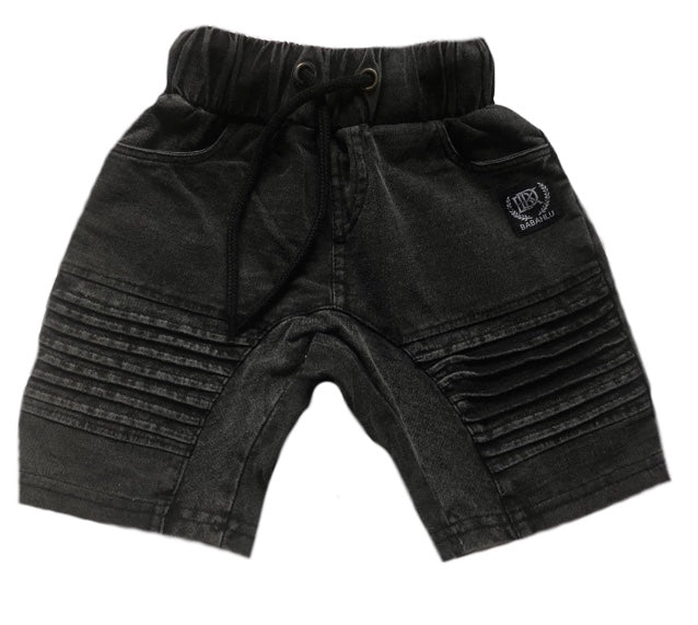 Quinn Stone Washed Black Shorts - Babahlu Kids