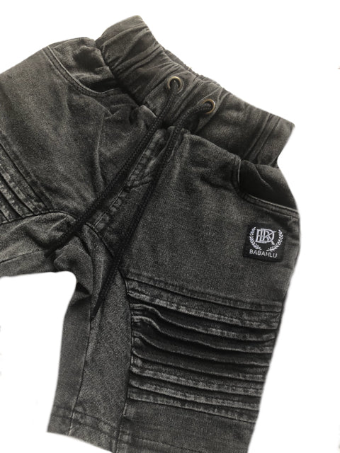 Quinn Stone Washed Black Shorts - Babahlu Kids
