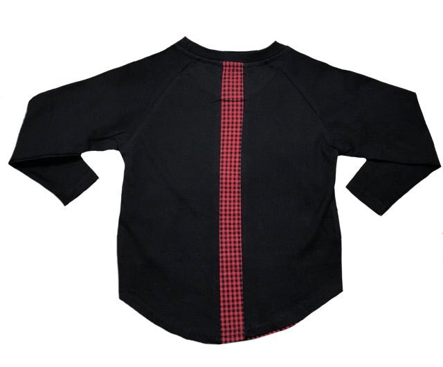 SALE Brooklyn Long Sleeve Tee Black/Red Check - Only Adult sizes left - Babahlu Kids