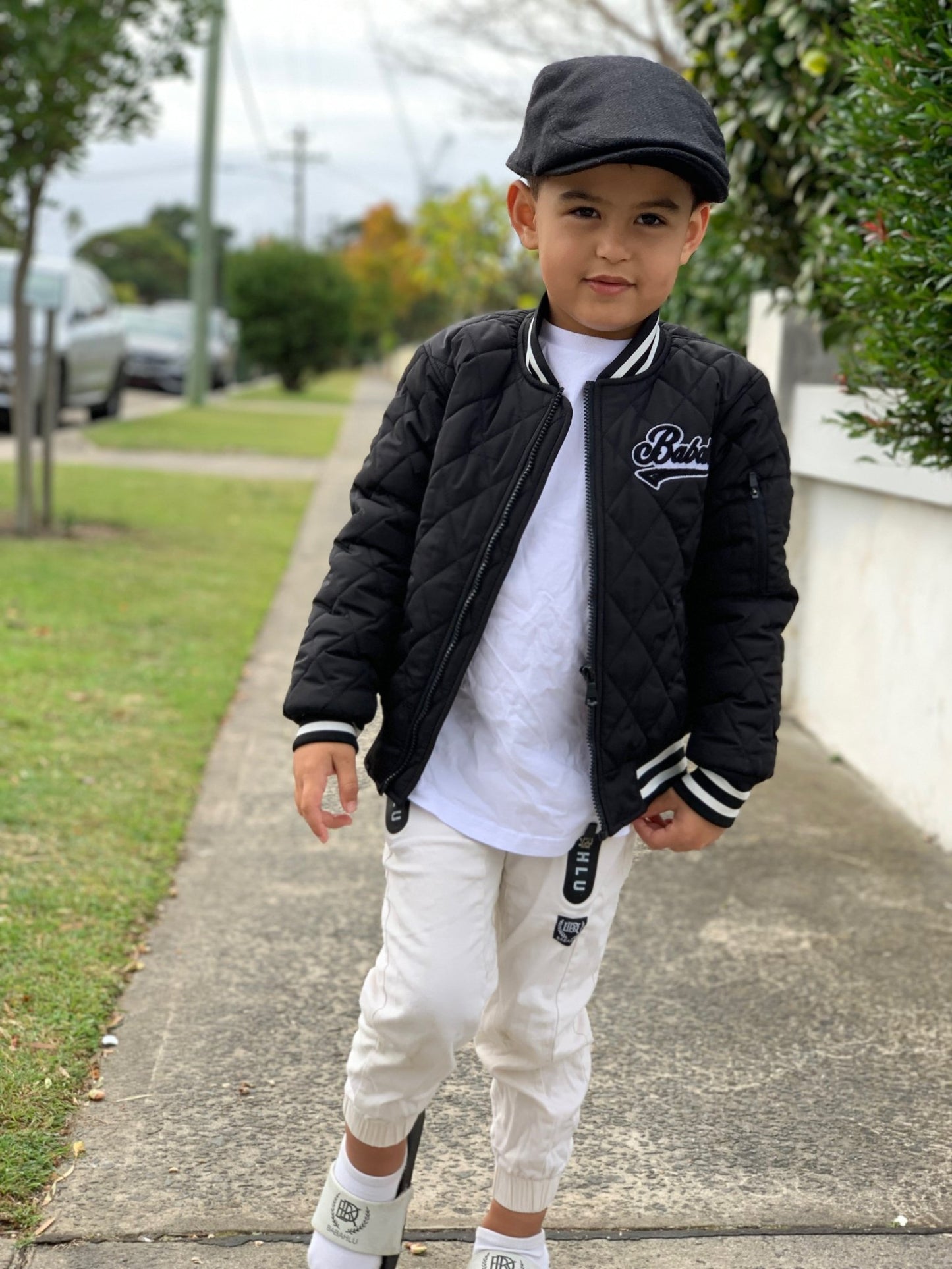 SOHO Black Quilted Bomber Jacket - Babahlu Kids Bomber Jacket