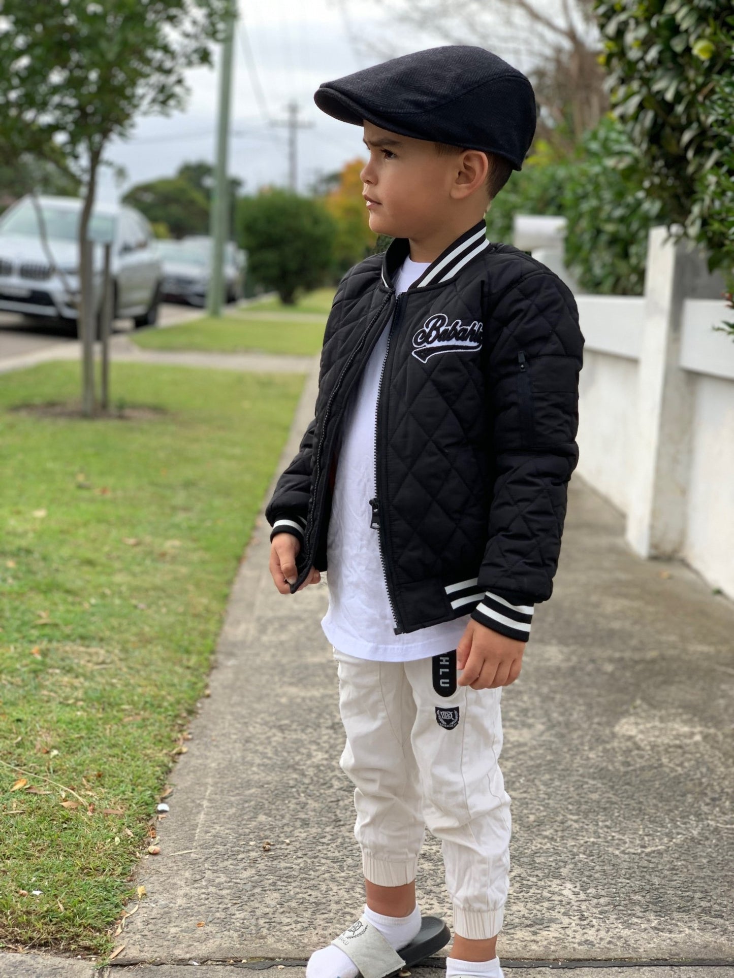 SOHO Black Quilted Bomber Jacket - Babahlu Kids Bomber Jacket