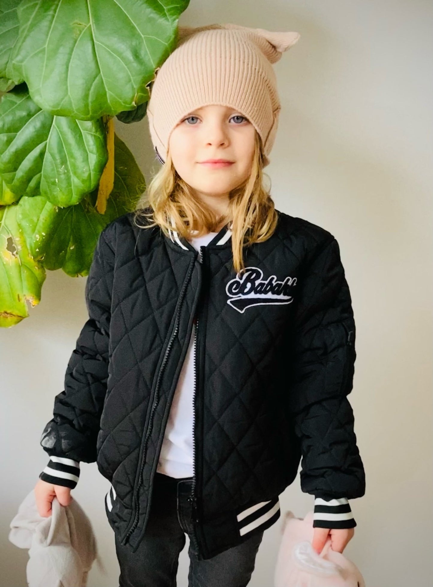 SOHO Black Quilted Bomber Jacket - Babahlu Kids Bomber Jacket