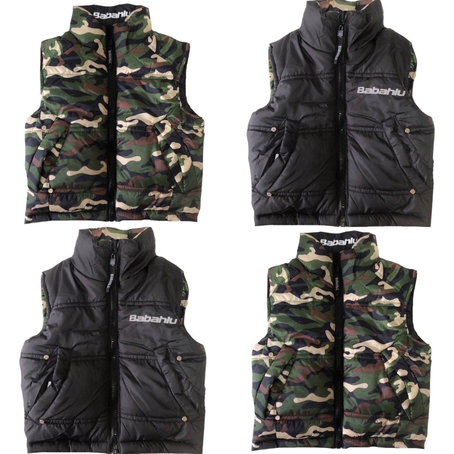 SOHO Camo Reversible Puffy Vest - Babahlu Kids - Bomber Jacket