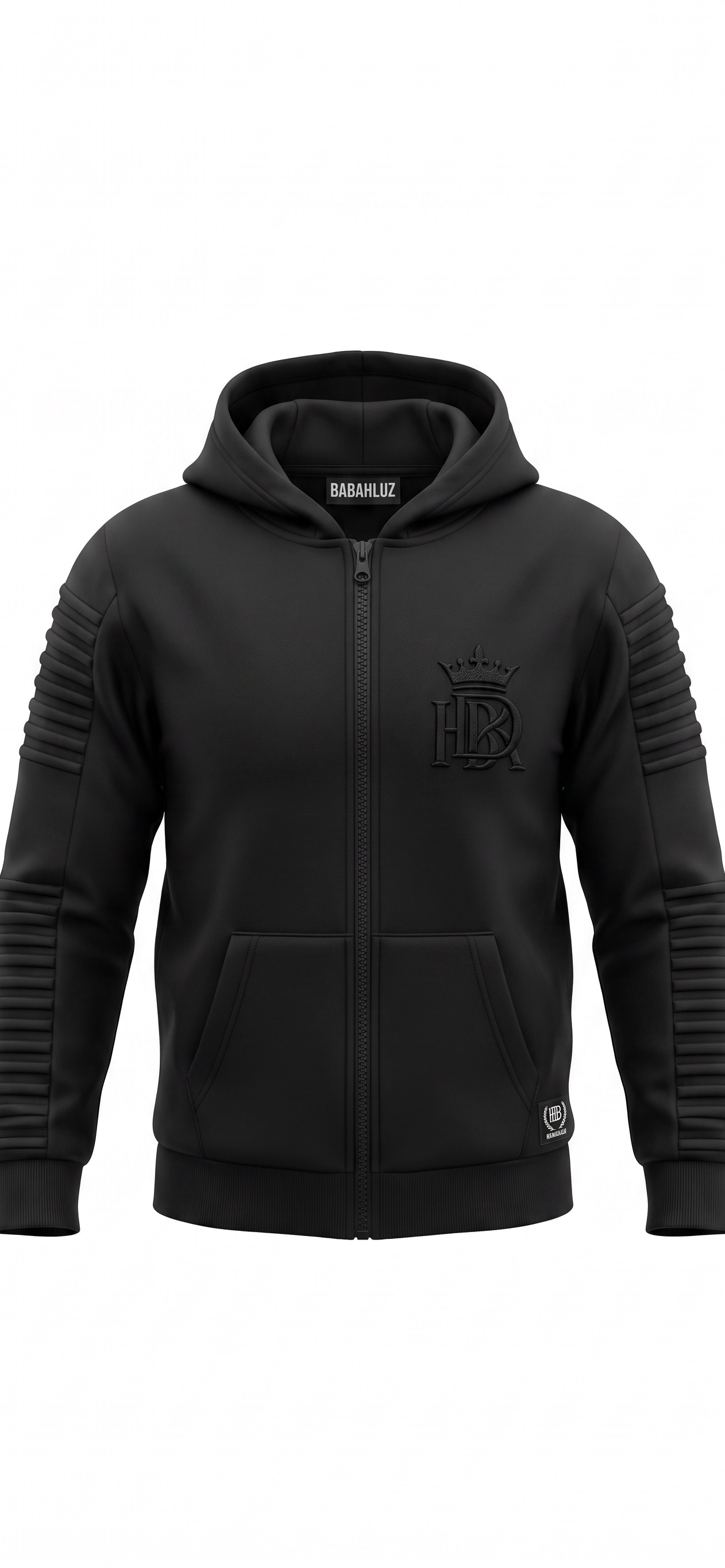 Henley Zipper Kids Black Hoodie