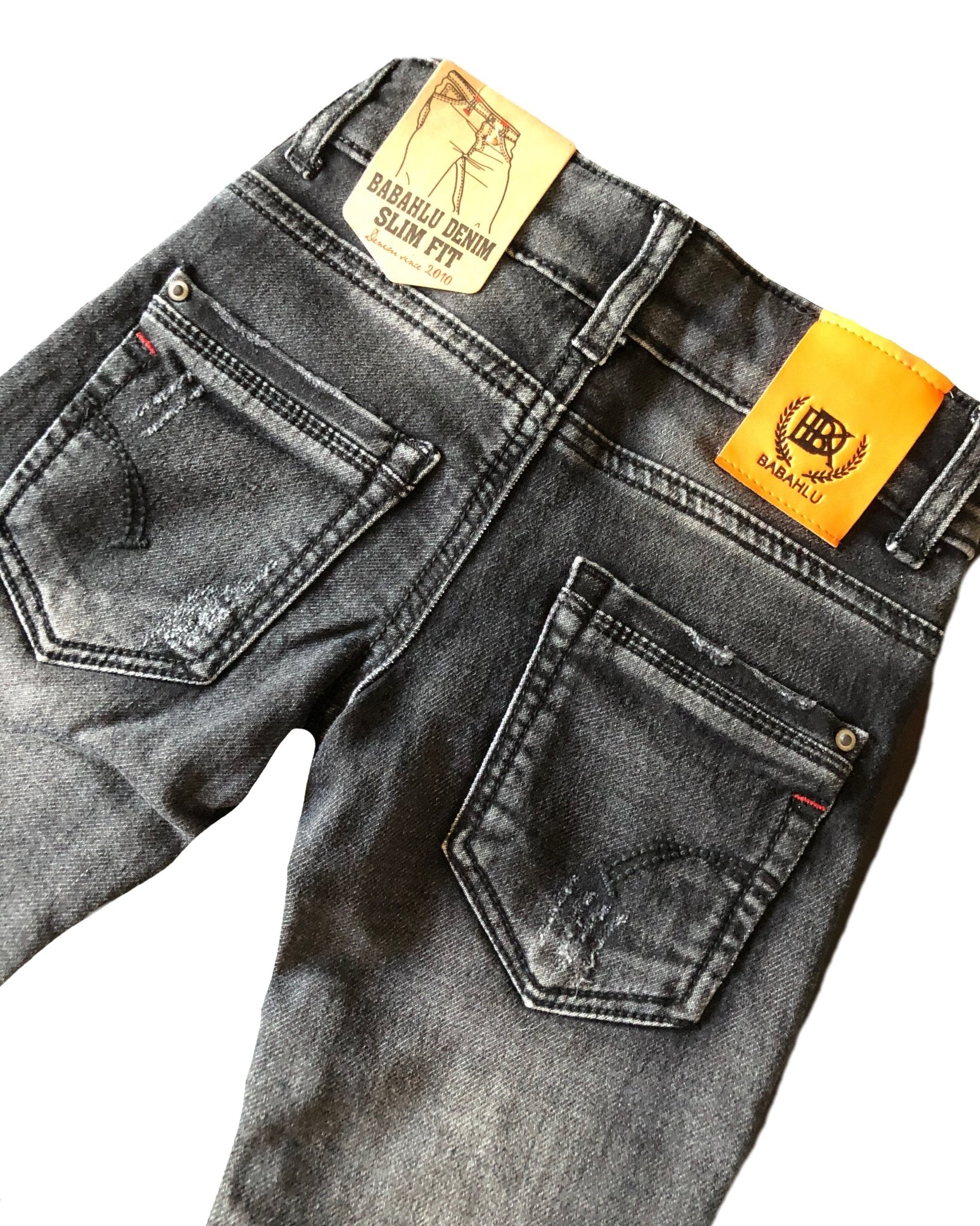 Harlow Black Distressed Slim Fit Jeans - Babahlu Kids