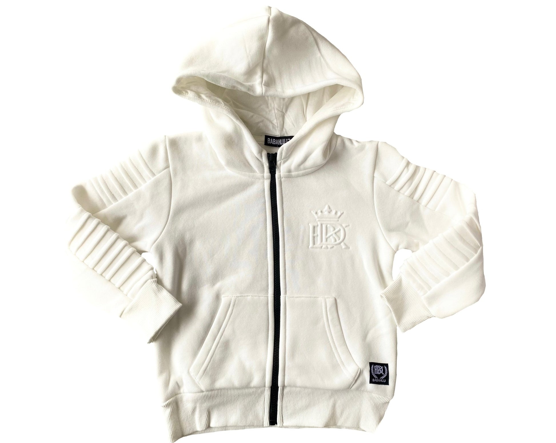 Stylish Cozy: Henley Zipper Kids White Hoodie – Babahlu Kids