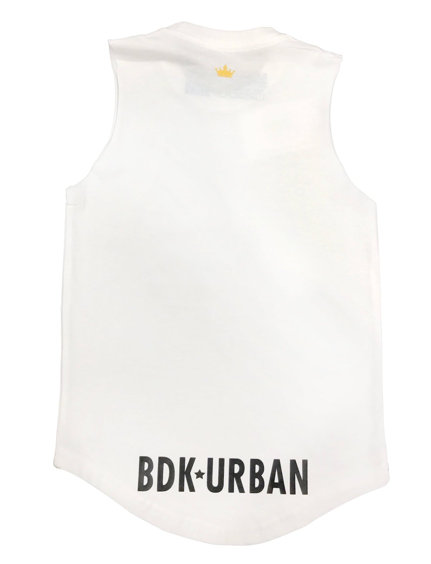 Muscle Tank "BDK URBAN" White - Babahlu Kids Streetwear - Vinyl Print T-shirts