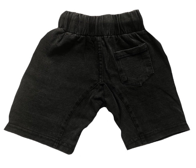 Quinn Stone Washed Black Shorts - Babahlu Kids