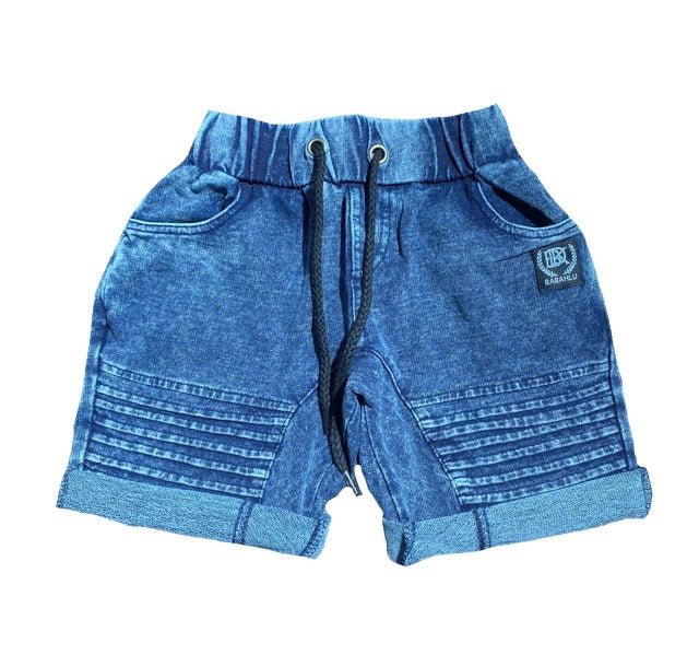 Quinn Stone Washed Blue Shorts - Babahlu Kids - Shorts