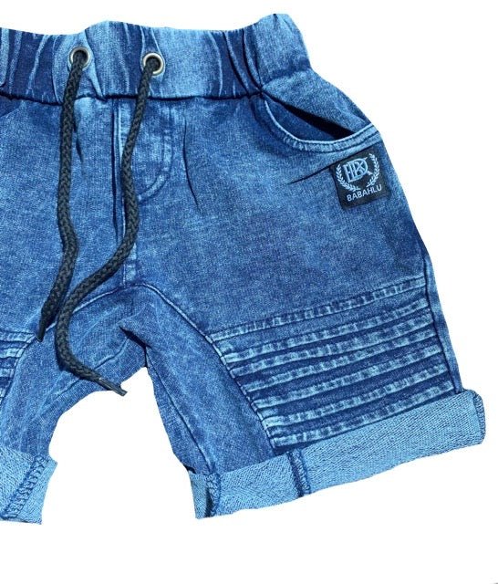 Quinn Stone Washed Blue Shorts - Babahlu Kids - Shorts